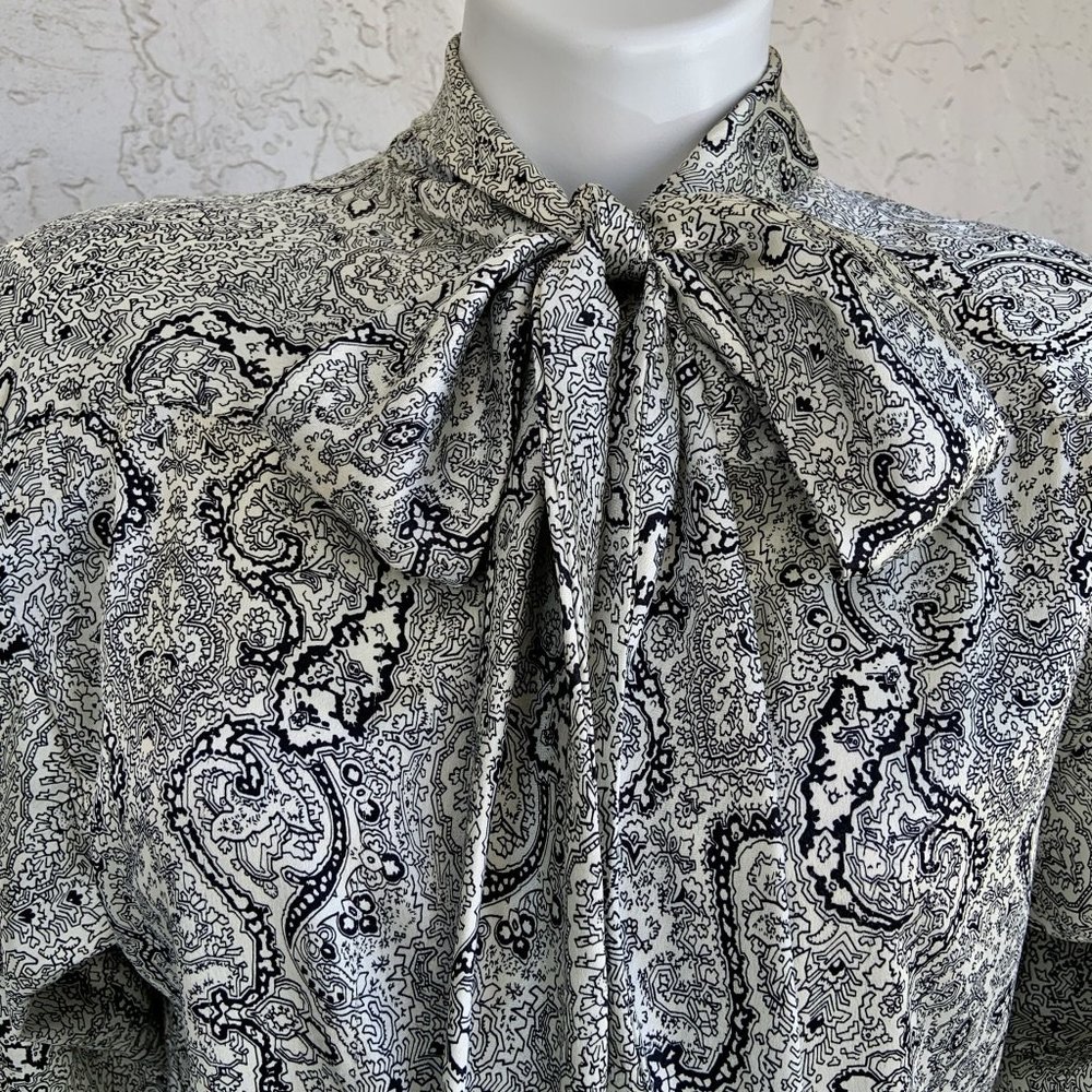 VTG EVAN PICONE Iridescent Black & White Blouse